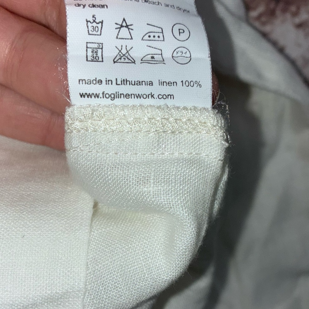 Fog Linen Work 100% Linen Top in White Size Medium - Picture 6 of 6